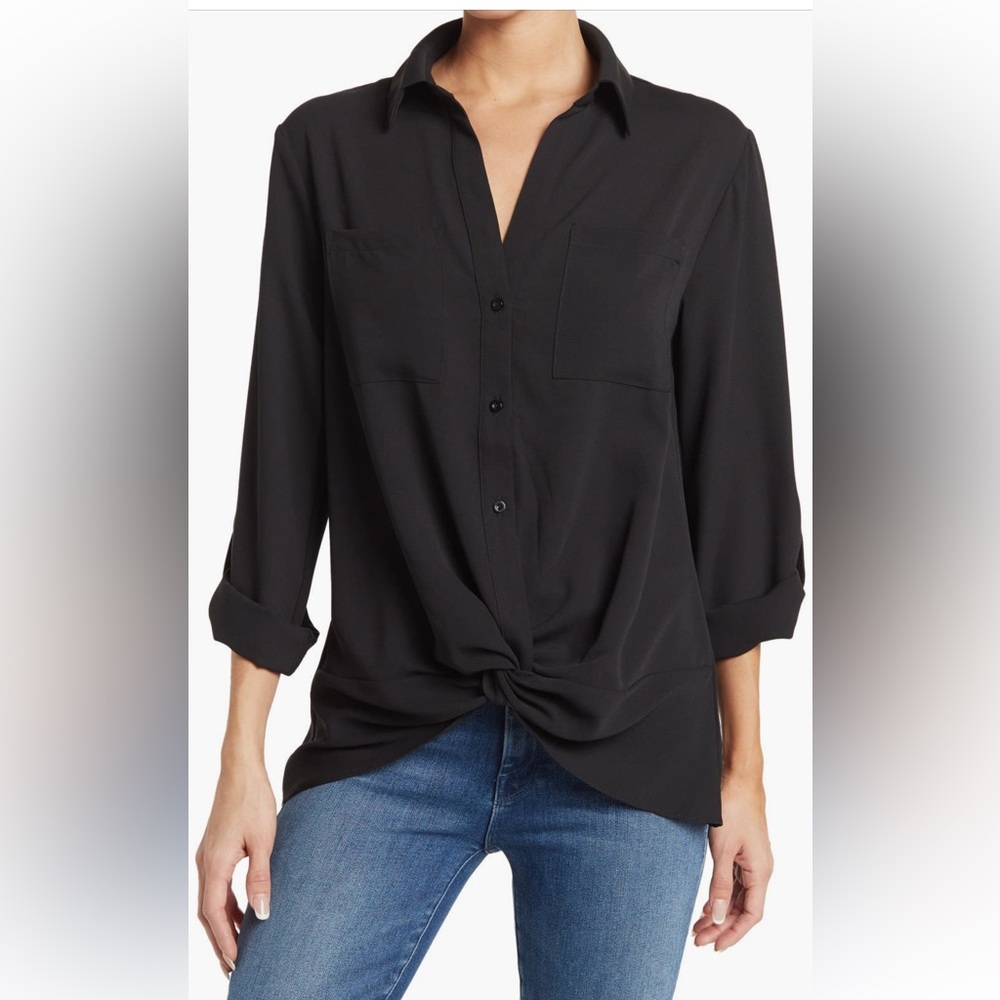 Everleigh twist front pocket shirt